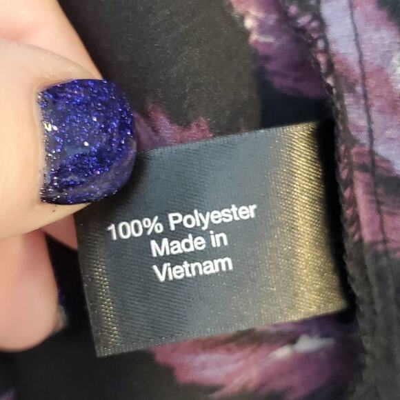 LANE Bryant Peasant Purple Black feather peplum lace front blouse plus size 24 - Picture 7 of 11